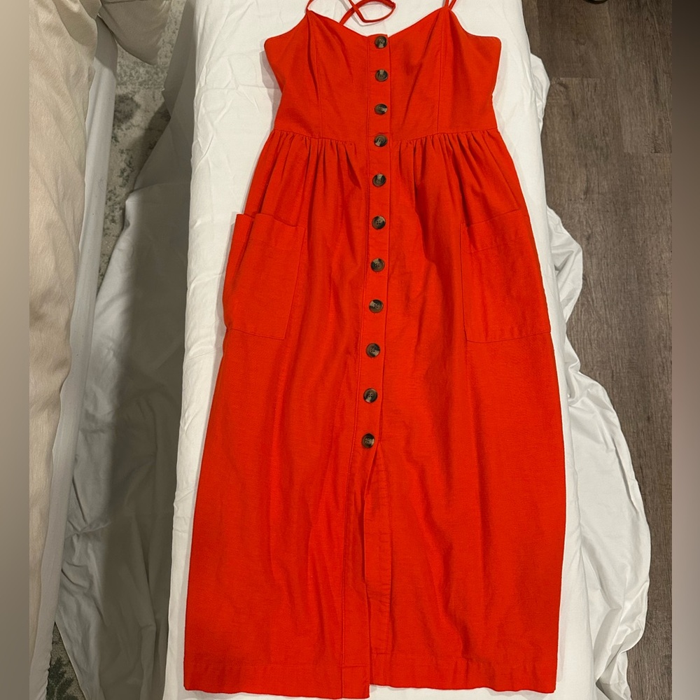 American Eagle Outfitters Bright Red Midi Dress